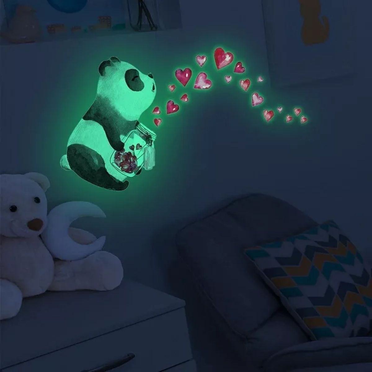 Foto 3 pulgar | Pegatina Luminosa De Niños Para Pared Con Diseño Oso Panda