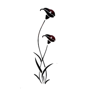 Foto 1 | Vinilo Decorativo con Acabado de Espejo con Diseño de Tulipán color Negro