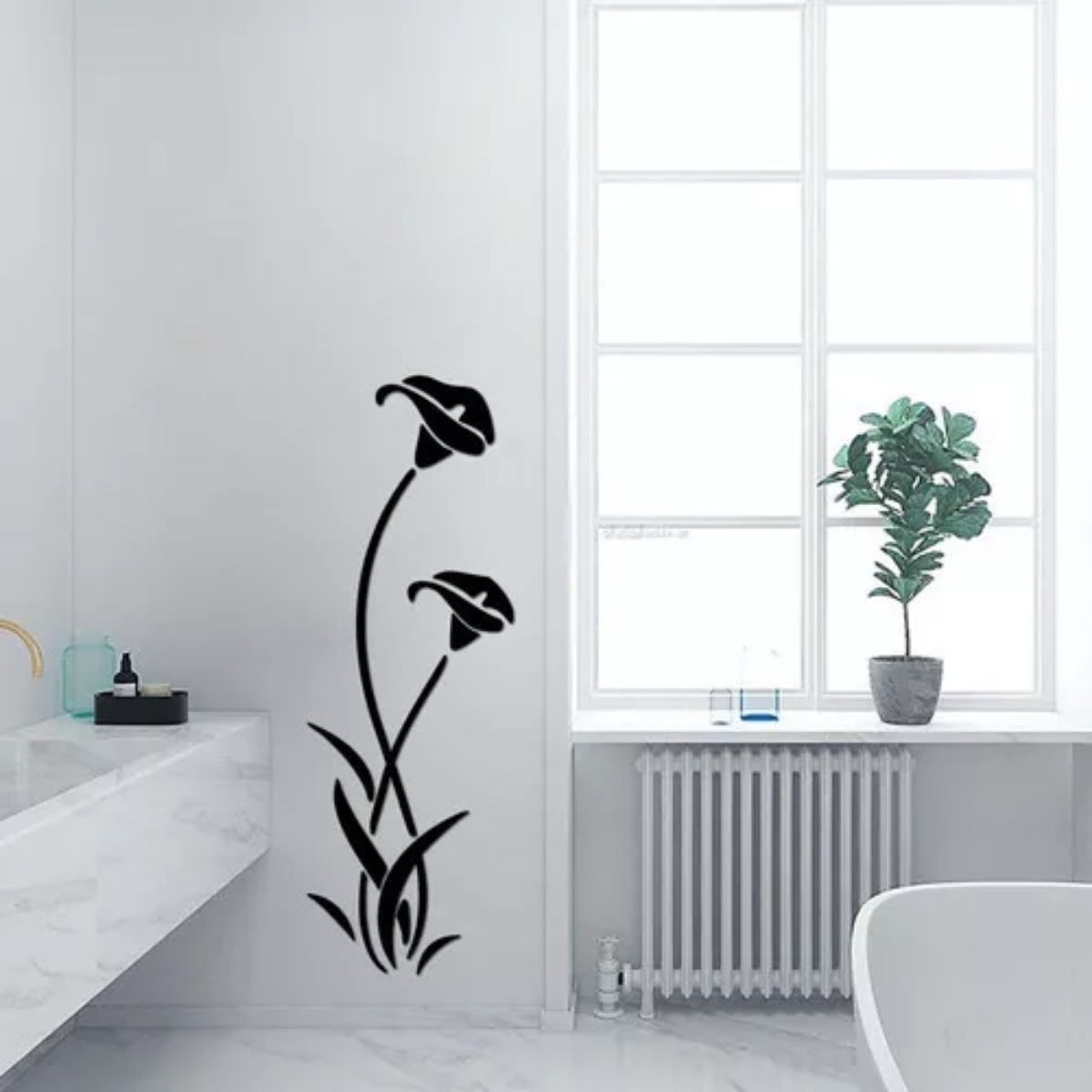 Foto 5 pulgar | Pegatina Para Pared Con Diseño De Tulipán