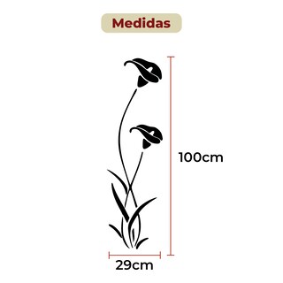 Foto 4 | Vinilo Decorativo con Acabado de Espejo con Diseño de Tulipán color Negro