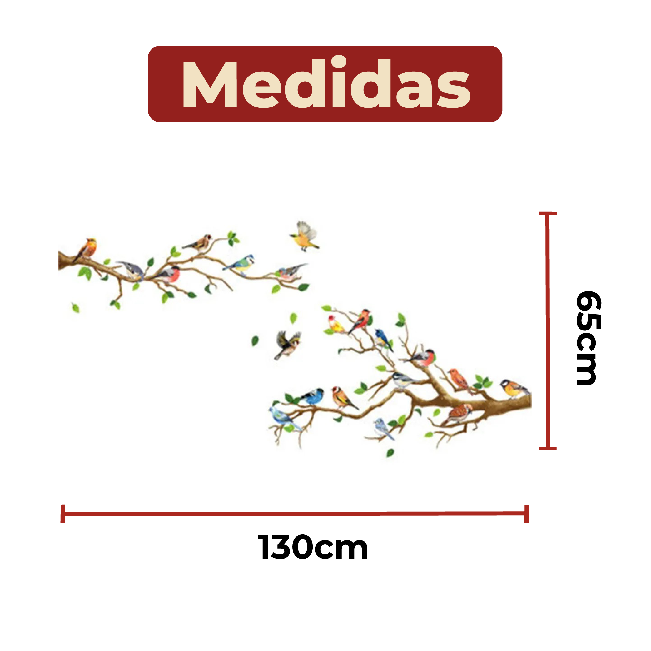 Foto 6 | Sticker Vinil Decorativo Con Diseño De Ramas Con Pájaros Para Pared