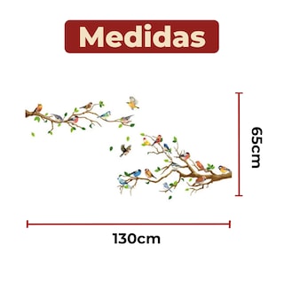 Foto 6 | Sticker Vinil Decorativo Con Diseño De Ramas Con Pájaros Para Pared