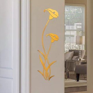 Foto 3 | Vinilo Decorativo con Acabado de Espejo con Diseño de Tulipán color Oro