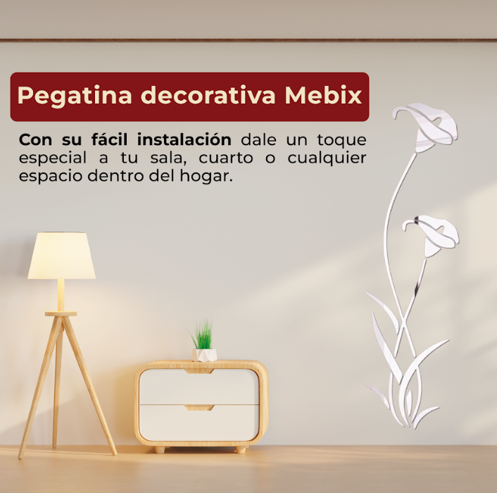 Foto 4 | Vinilo Decorativo con Acabado de Espejo con Diseño de Tulipán color Plata