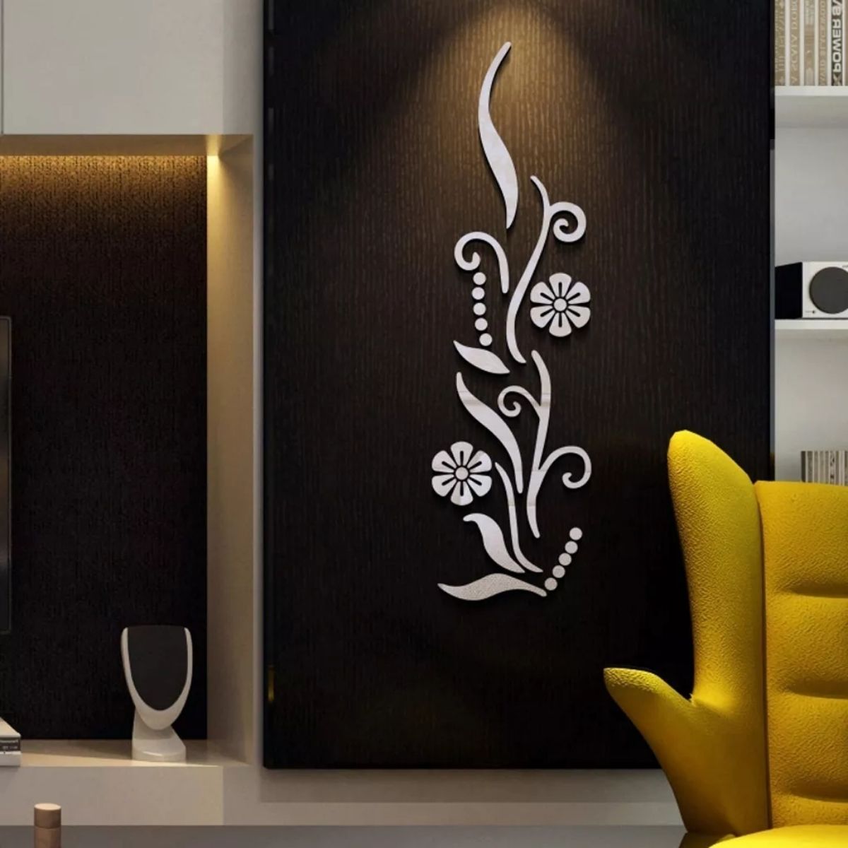 Foto 4 pulgar | Vinilo Decorativo con Acabado de Espejo con Diseño de Flor 88 X 25 Cm