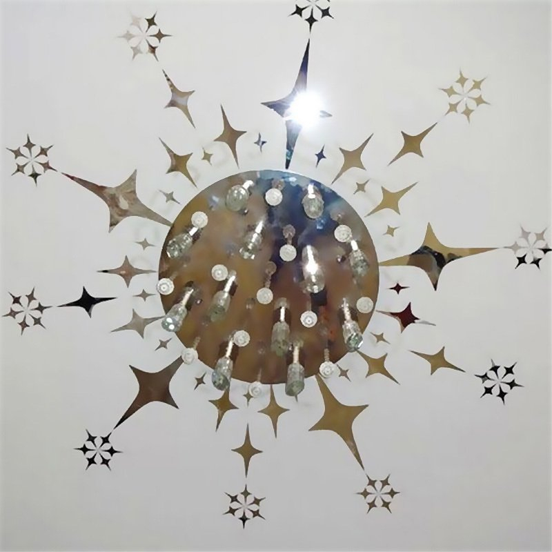 Foto 5 pulgar | Adhesivo De Pared Acrílico Con Espejo Y Estrellas Geométricas, Color Plateado - Venta Internacional.