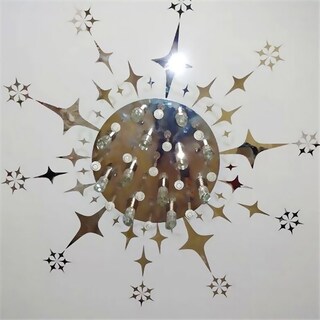 Foto 4 | Adhesivo De Pared Acrílico Con Espejo Y Estrellas Geométricas, Color Plateado - Venta Internacional.