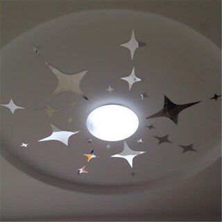 Foto 5 | Adhesivo De Pared Acrílico Con Espejo Y Estrellas Geométricas, Color Plateado - Venta Internacional.