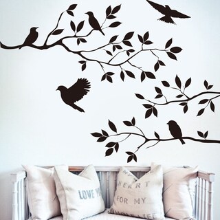 Foto 1 | Adhesivo Pvc Rama de Árbol y Pájaros Negro 60x44 Cm - Venta Internacional