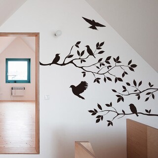 Foto 4 | Adhesivo Pvc Rama de Árbol y Pájaros Negro 60x44 Cm - Venta Internacional