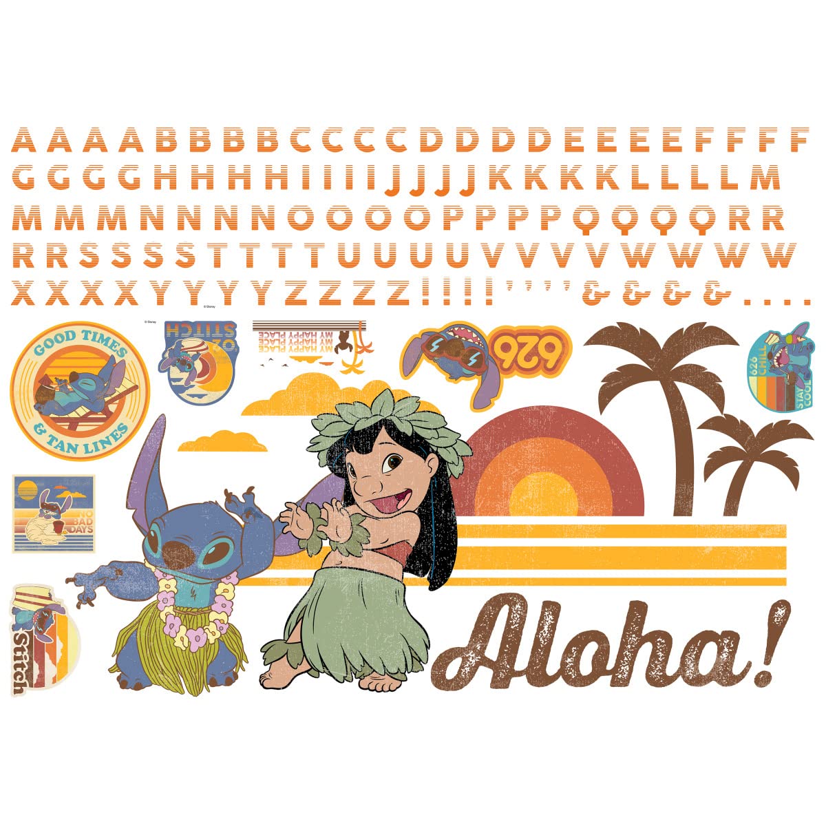 Foto 2 pulgar | Adhesivos de Pared Disney Lilo y Stitch Giant con Alfabeto - Venta Internacional