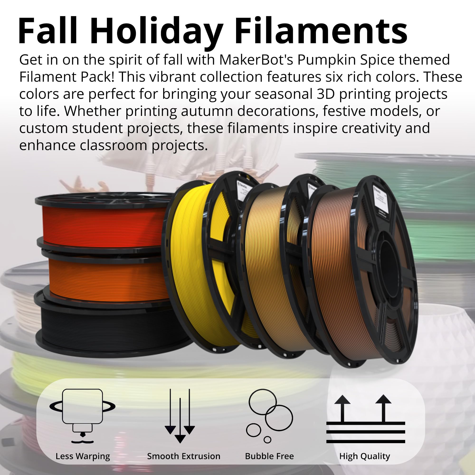 Foto 3 pulgar | Paquete De Filamentos Para Impresión 3d Makerbot Sketch Fall Holiday - Venta Internacional.
