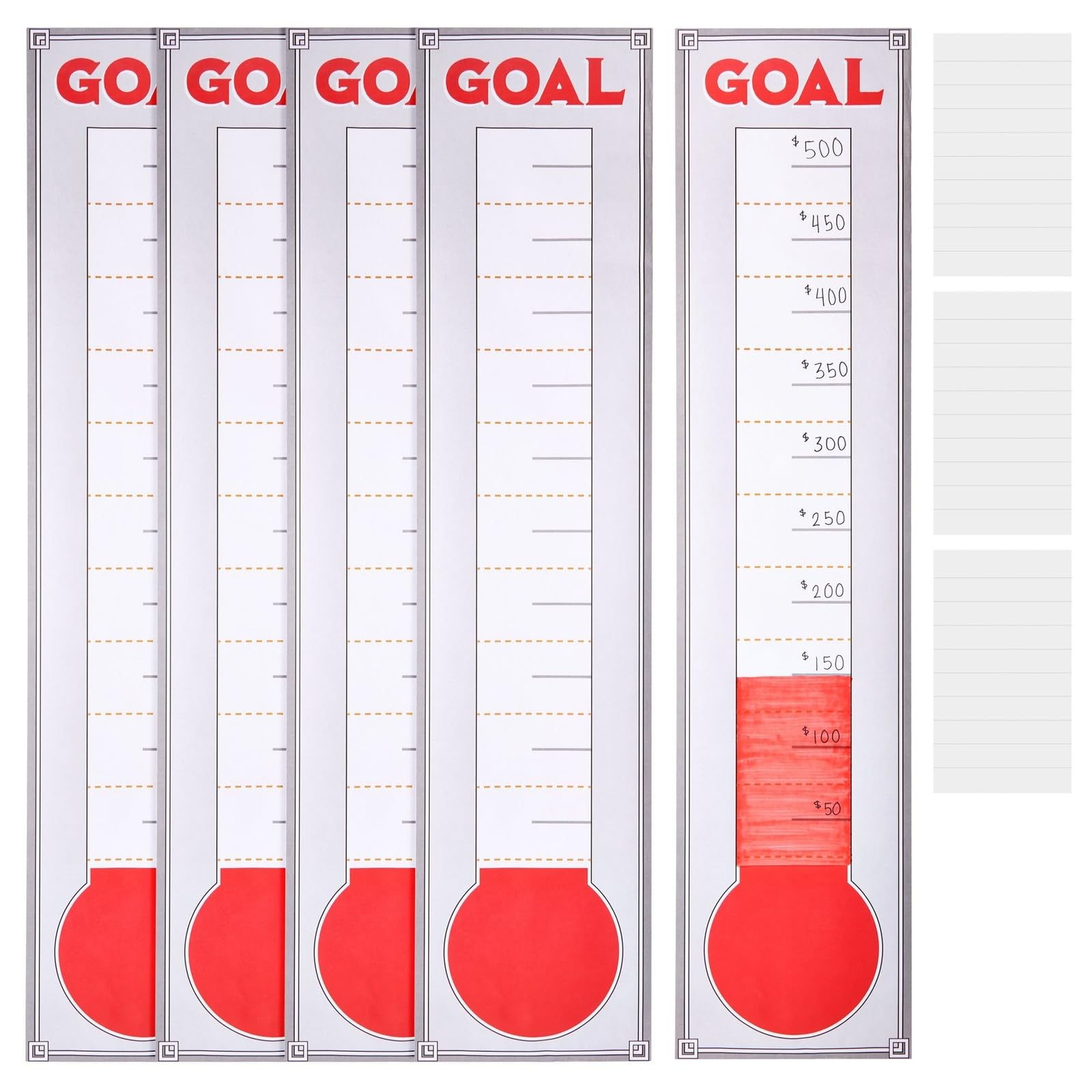 Termómetro Para Recaudar Fondos, Tabla De Objetivos, Juvale Giant, 121 X 28 Cm - Venta Internacional. $514