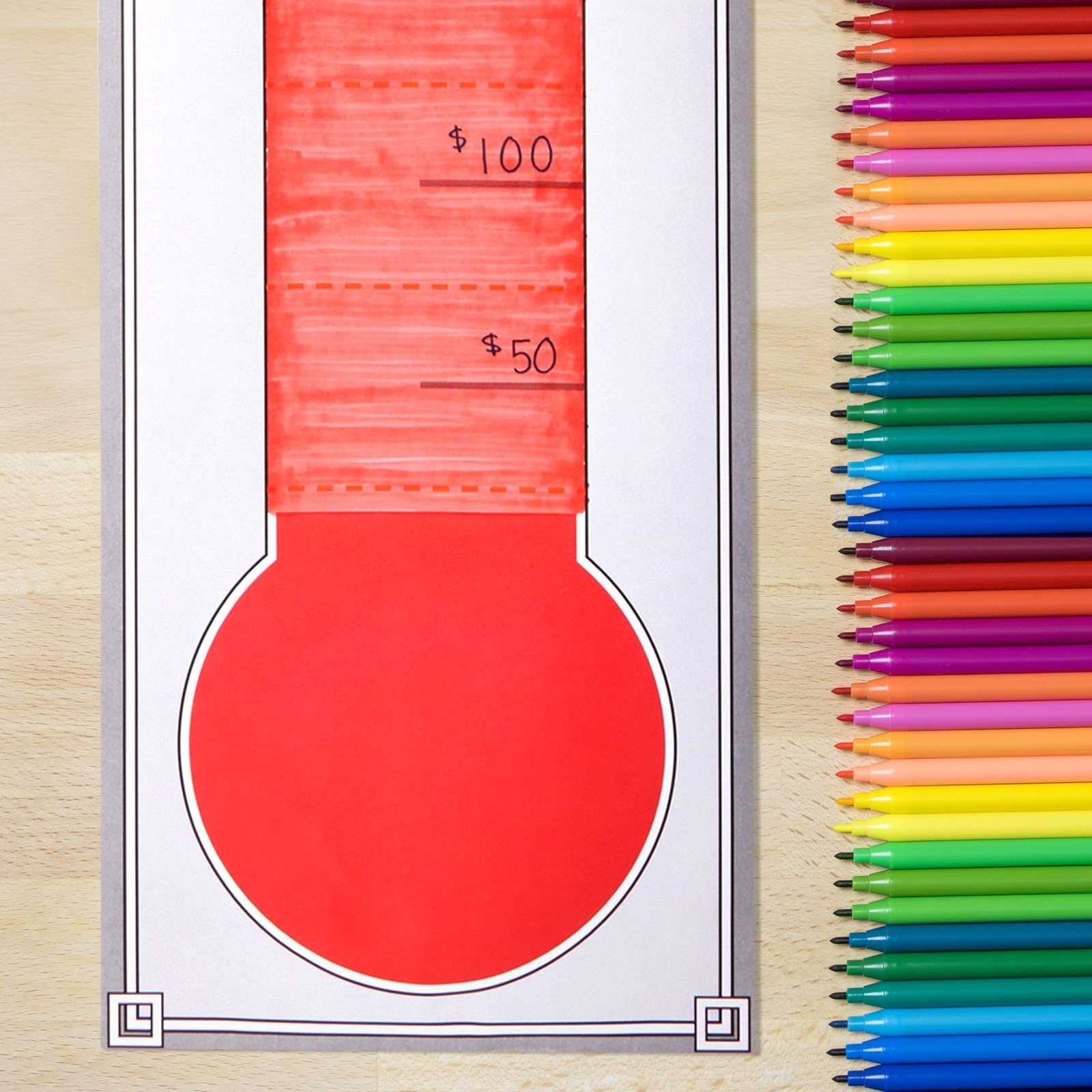 Foto 7 pulgar | Termómetro Para Recaudar Fondos, Tabla De Objetivos, Juvale Giant, 121 X 28 Cm - Venta Internacional.