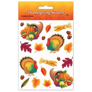 Foto 1 | Pegatinas Beistle Thanksgiving, 4 Hojas Por Paquete - Venta Internacional.