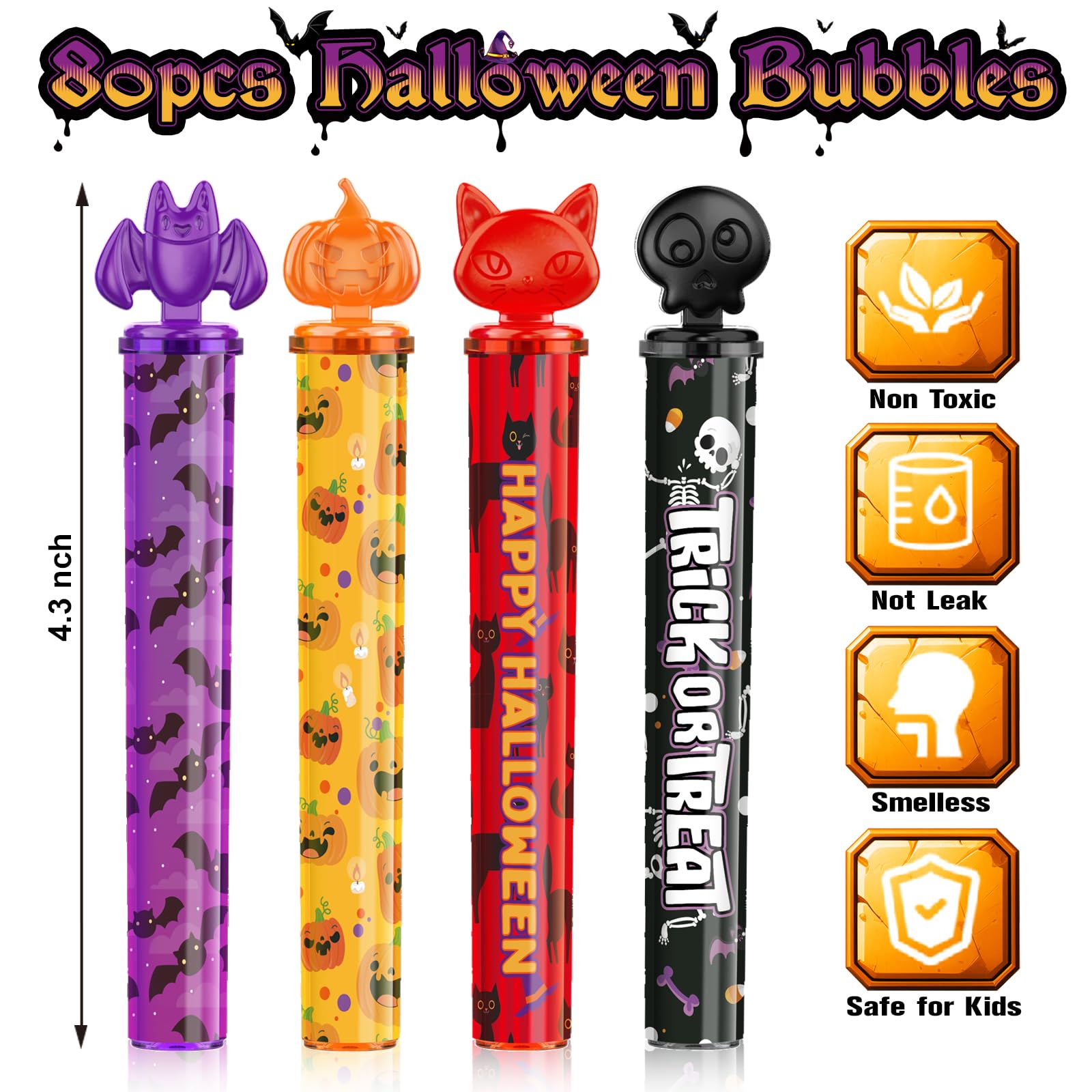 Foto 3 pulgar | Mini Bastoncillos Aurotops Para Halloween, 80 Unidades, Para Niños, Con Pegatinas - Venta Internacional.