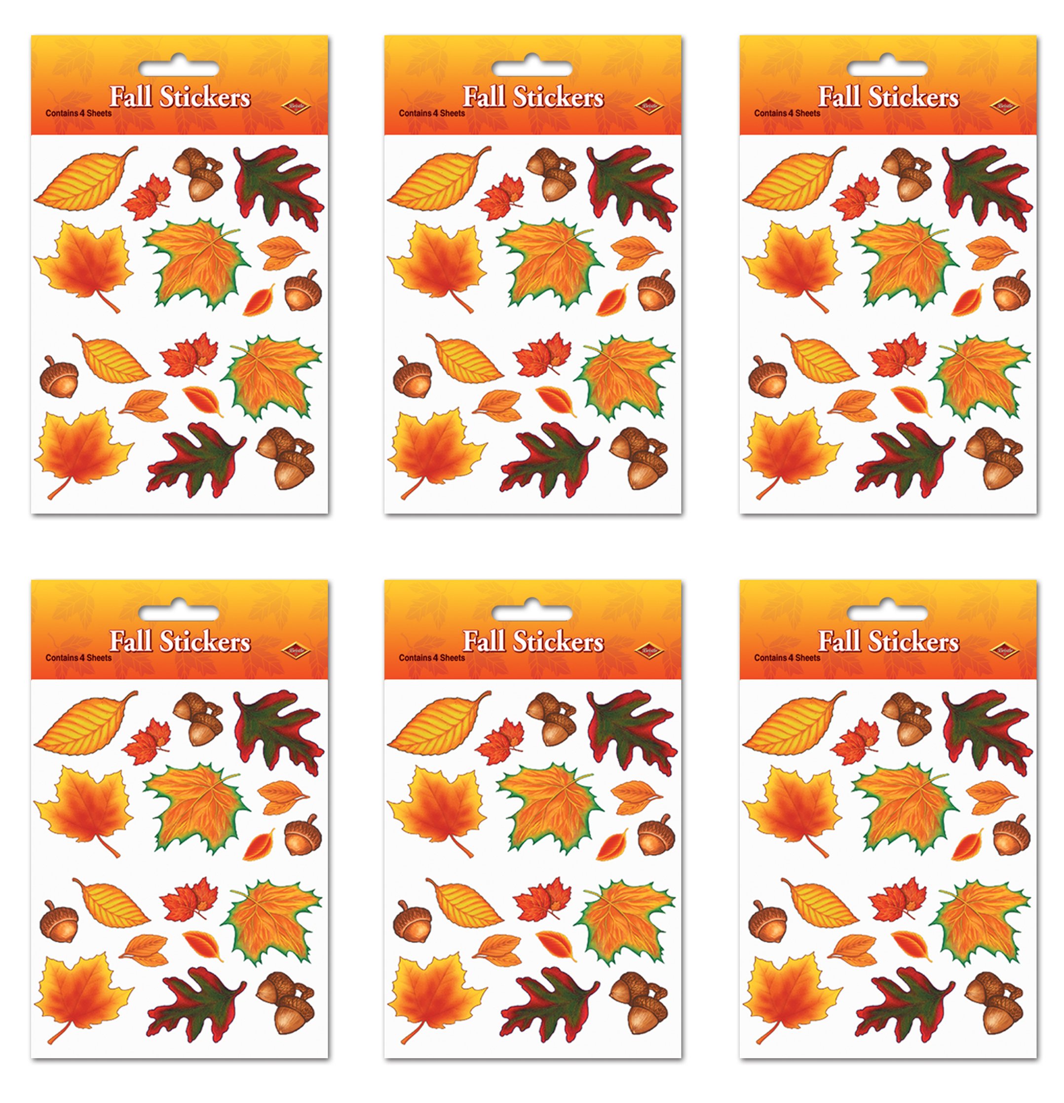 Foto 1 | Pegatinas Beistle Fall Leaf, Paquete De 6, 432 Pegatinas - Venta Internacional.