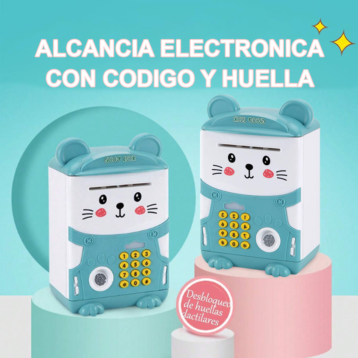 Foto 3 pulgar | Alcancia Electronica Kimhi Caja Fuerte Para Billetes Y Monedas Infantil Portatil Con Codigo De Bloqueo Y Huella Color