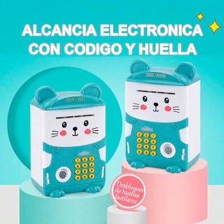 Foto 2 | Alcancia Electronica Kimhi Caja Fuerte Para Billetes Y Monedas Infantil Portatil Con Codigo De Bloqueo Y Huella Color