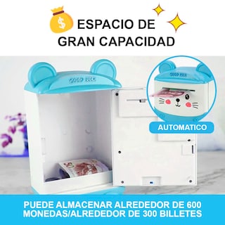 Foto 4 | Alcancia Electronica Kimhi Caja Fuerte Para Billetes Y Monedas Infantil Portatil Con Codigo De Bloqueo Y Huella Color