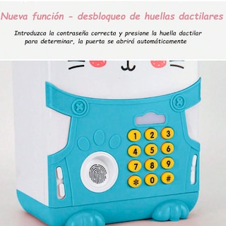 Foto 5 | Alcancia Electronica Kimhi Caja Fuerte Para Billetes Y Monedas Infantil Portatil Con Codigo De Bloqueo Y Huella Color