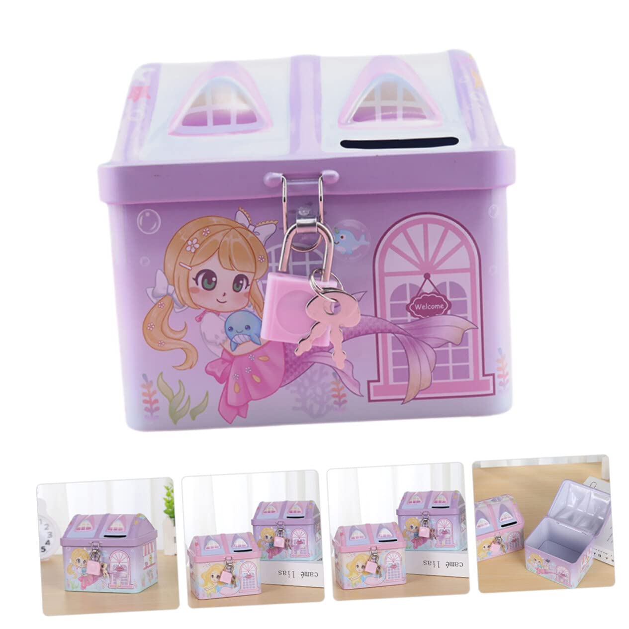 Foto 4 | Piggy Bank Toyandona Unicorn, 3 Unidades, Novedosa, Monedero Morado - Venta Internacional.