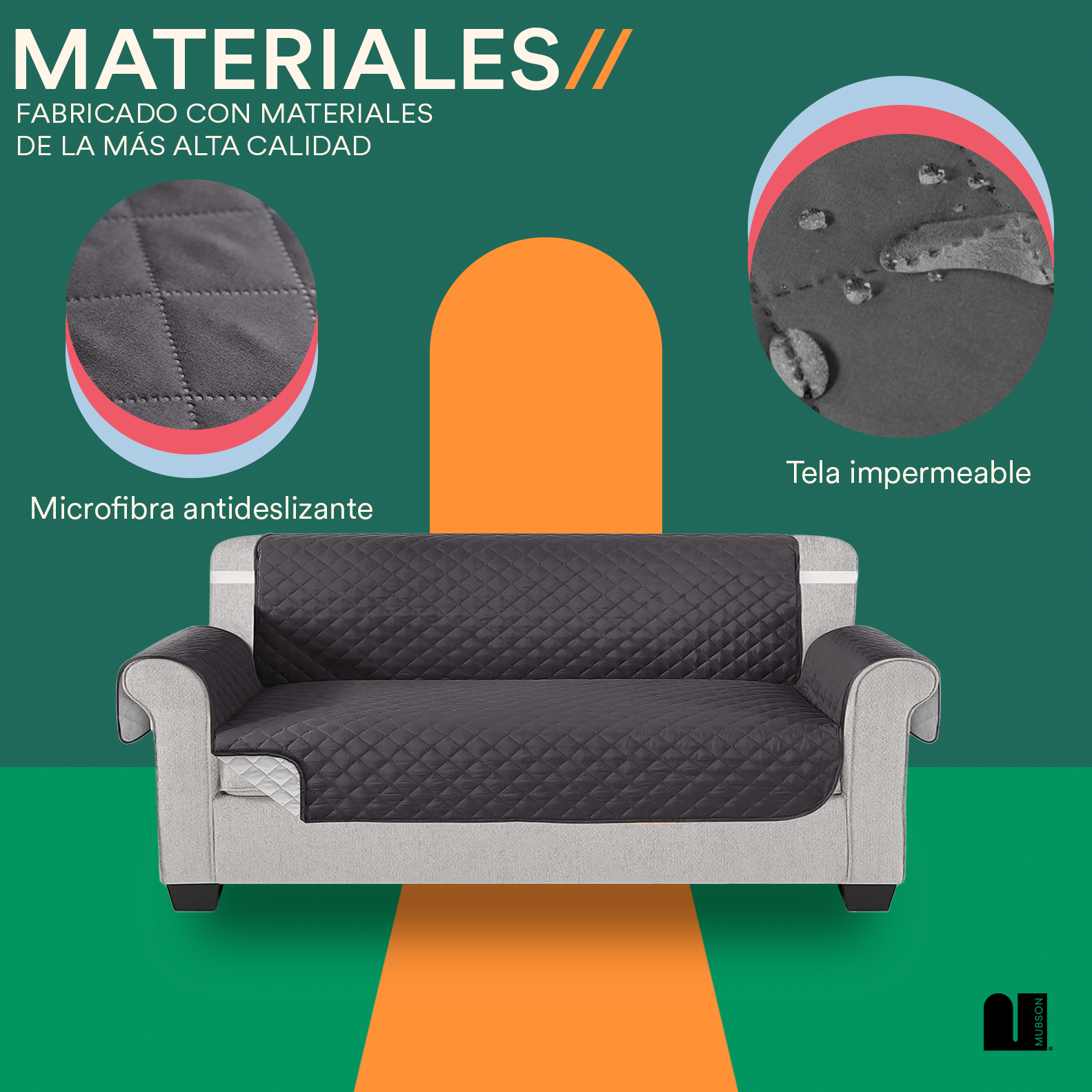 Foto 4 pulgar | Cubre  Sillón Mubson de 3 Asiento color Gris