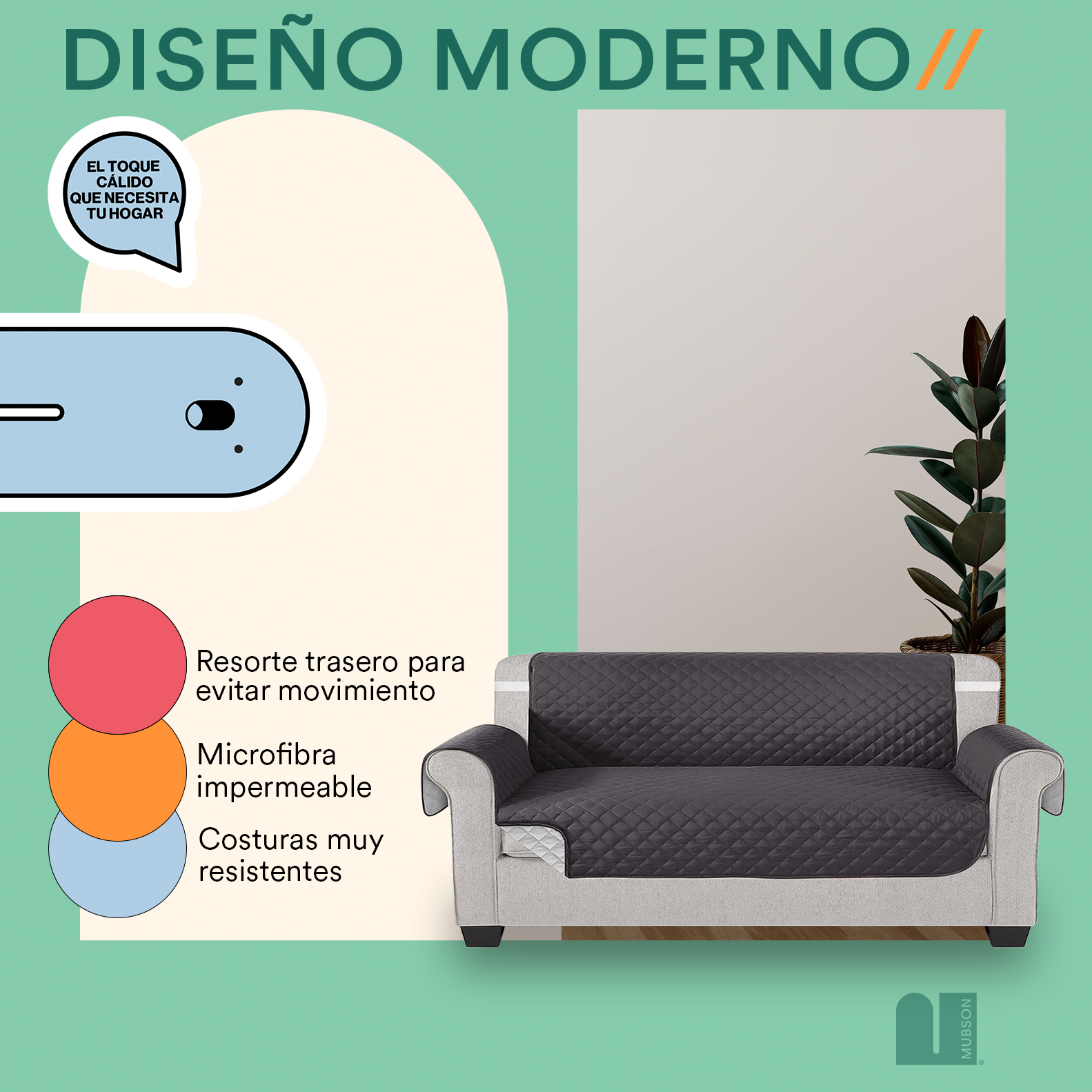 Foto 4 | Cubre  Sillón Mubson de 3 Asiento color Gris