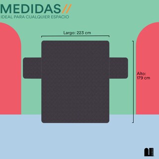 Foto 5 | Cubre Sillón Mubson de 2 Asientos color Gris