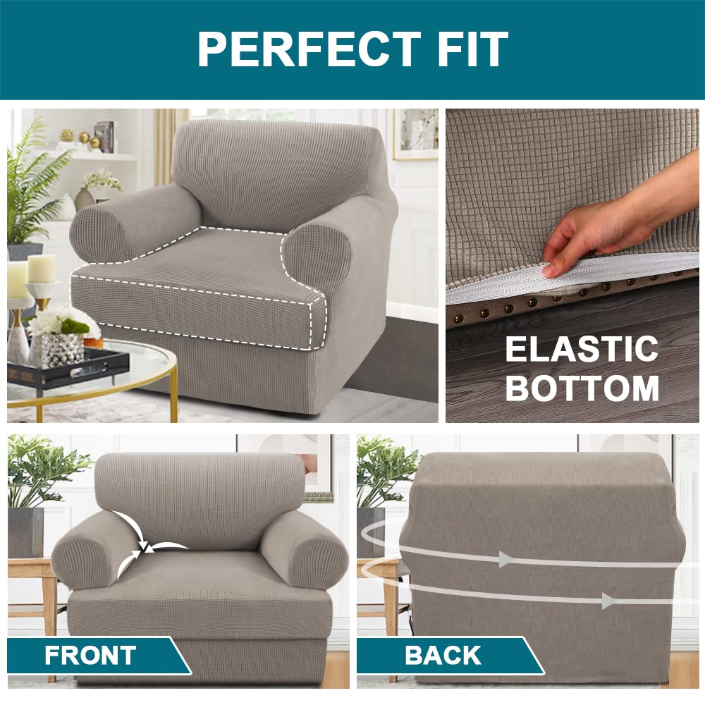 Foto 4 pulgar | Funda De Silla En Forma De T Turquesa Para Sala De Estar, Color Marrón - Venta Internacional.