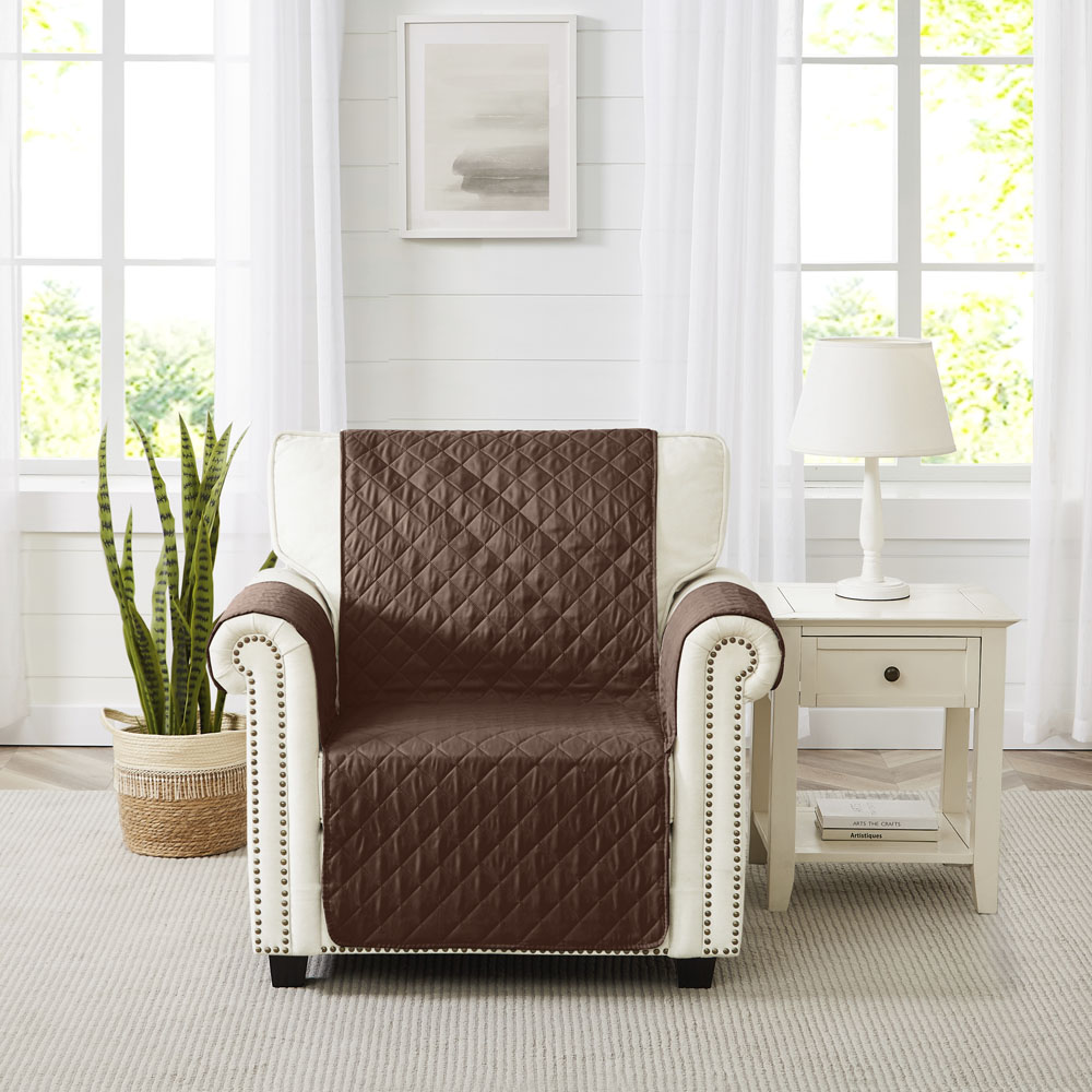 Foto 1 | Protector De Sillón Impermeable 1 Plaza Café Doble Vista Imola