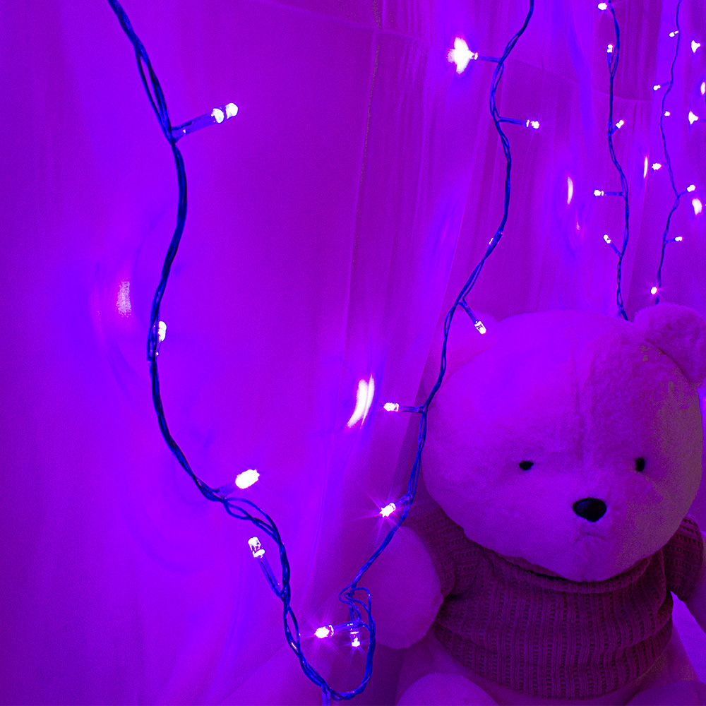 Foto 6 pulgar | Serie Decorativa Genérico Luz Led Morada 100 Focos 8 Funciones Cable Morado 7 m