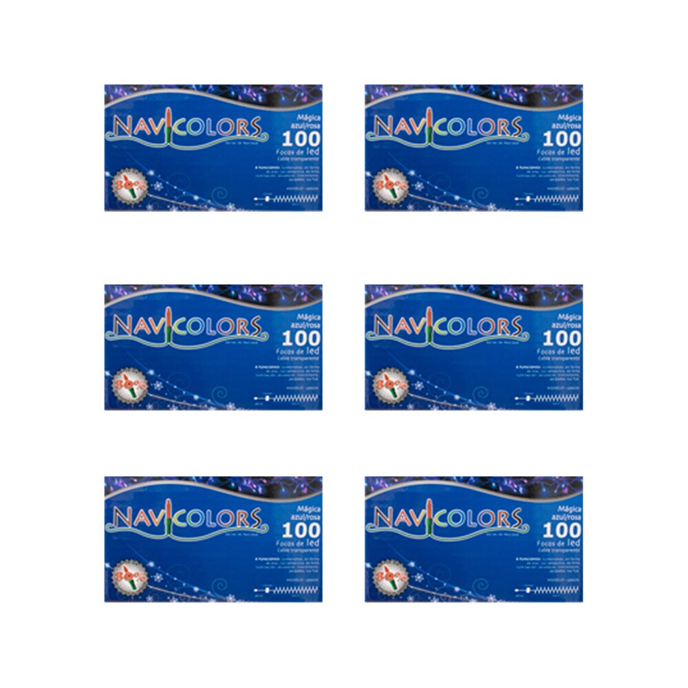 Serie Decorativa Paquete 6 Pz color Rosa Luz Led Rosa/Azul 100 Focos 8 Funciones Cable Transparente 8 m $809
