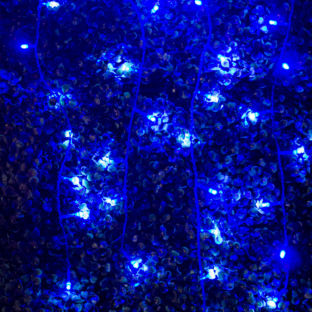 Foto 3 pulgar | Serie Decorativa Cascada Luz Led Azul Foco Tipo Micrófono 8 Funciones Paquete 3 Pz Cable color Azul 8 m