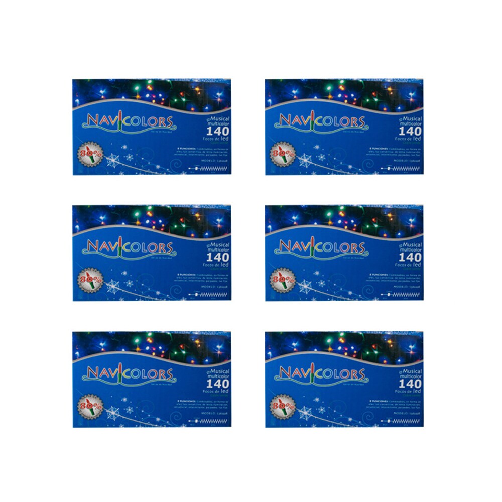 Serie Decorativa Paquete 6 Pz Luz Led Multicolor Musical 140 Focos 8 Funciones Cable color Verde 6 m $829