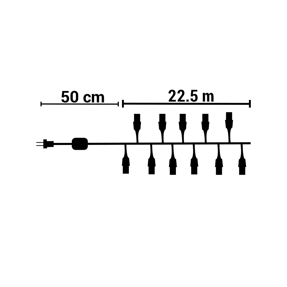 Foto 3 | Serie Decorativa Paquete 6 Pz Luz Led Cálida 500 Focos 8 Funciones Cable Transparente 22 m