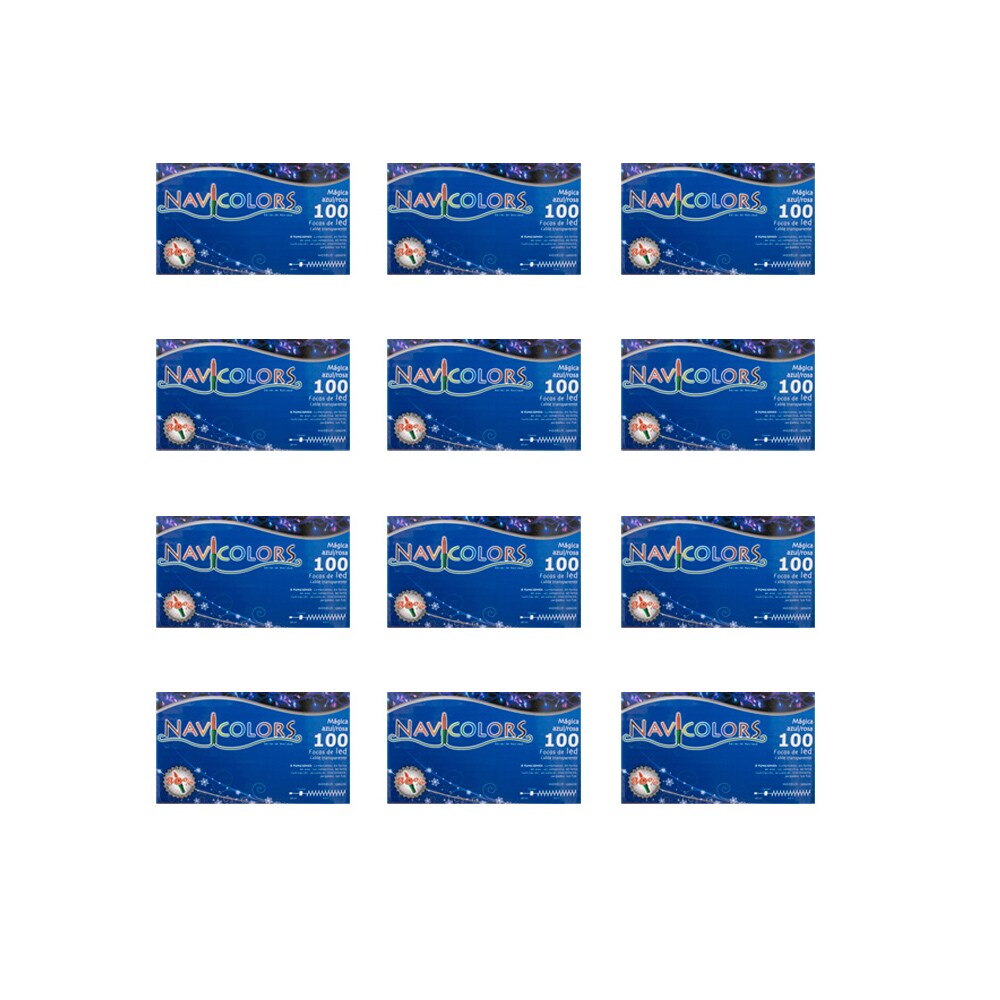 Serie Decorativa Paquete 12 Pz color Rosa Luz Led Rosa/Azul 100 Focos 8 Funciones Cable Transparente 8 m $1,489