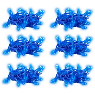 Foto 1 | Serie Decorativa Cascada Importadora La Merced Luz Led Azul Foco Tipo Micrófono Paquete 6 Piezas Cable Azul 8 m