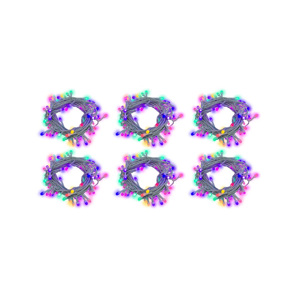 Cascada Decorativa Importadora La Merced Paquete 6 Piezas Luz Led Multicolor 300 Focos 8 Funciones Cable Blanco 6 m $2,539