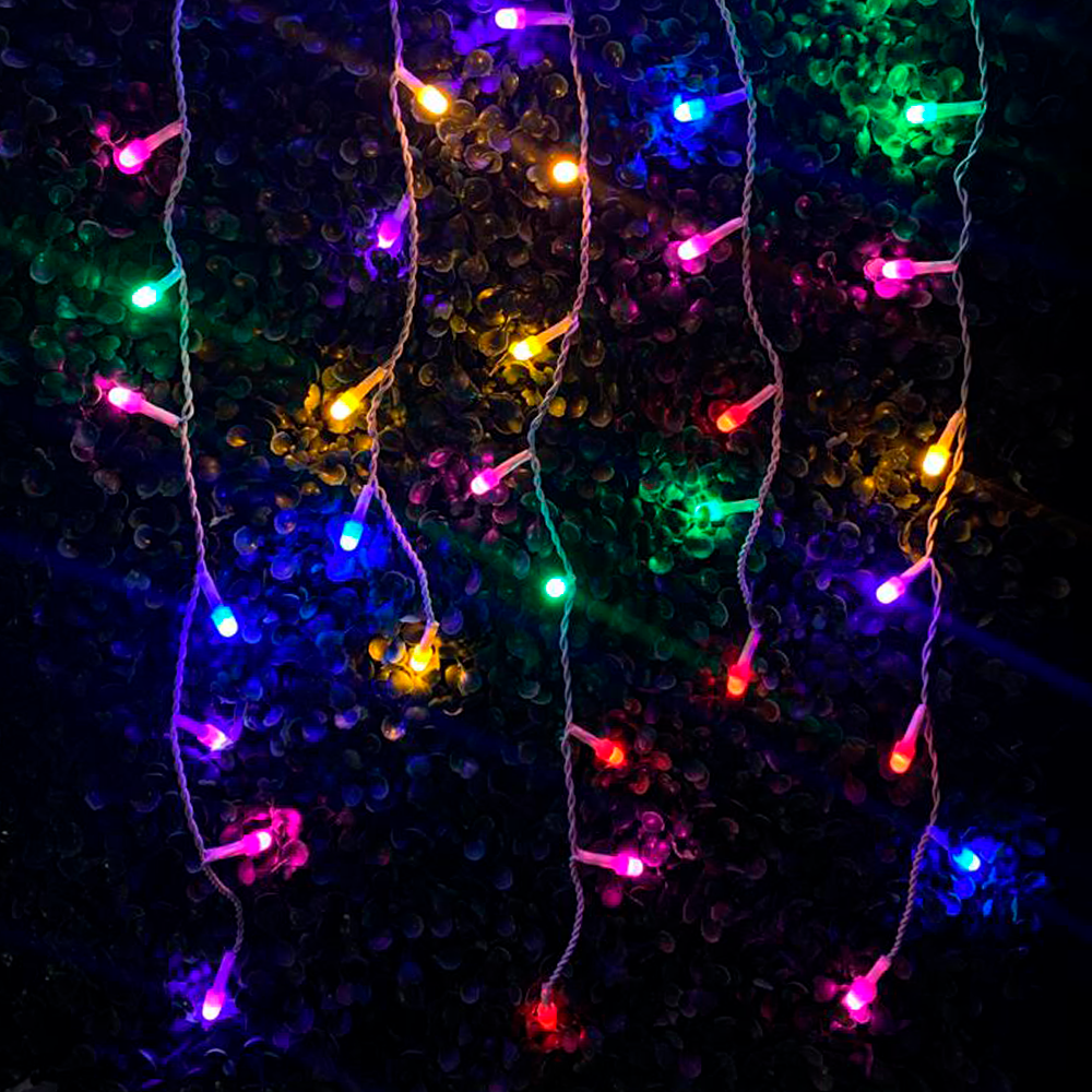 Foto 3 pulgar | Cascada Decorativa Importadora La Merced Paquete 6 Piezas Luz Led Multicolor 300 Focos 8 Funciones Cable Blanco 6 m