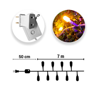 Foto 3 | Serie Decorativa Importadora La Merced Paquete 3 Piezas Luz Led Multicolor 140 Focos 8 Funciones Cable Blanco 7 m