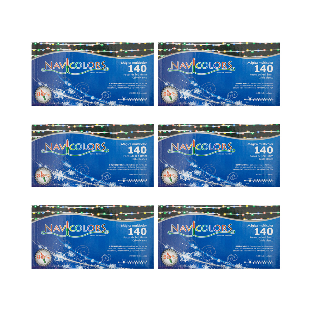 Foto 1 | Serie Decorativa Importadora La Merced Paquete 6 Piezas Luz Led Multicolor 140 Focos Tipo Micrófono