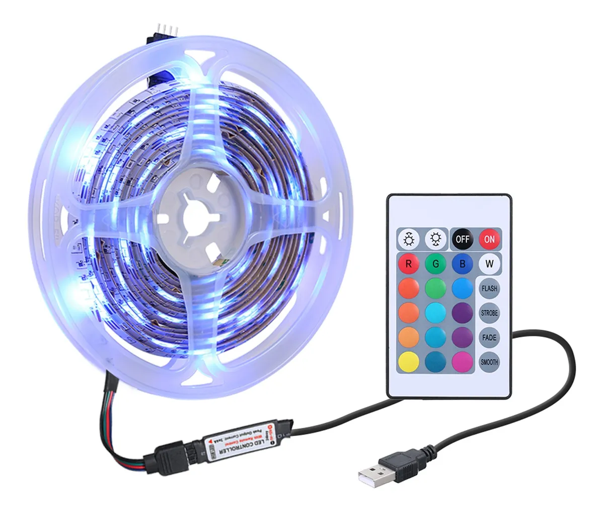 Foto 2 pulgar | Tira de Luces Led Malubero de 2 m con Usb y Control por Bluetooth