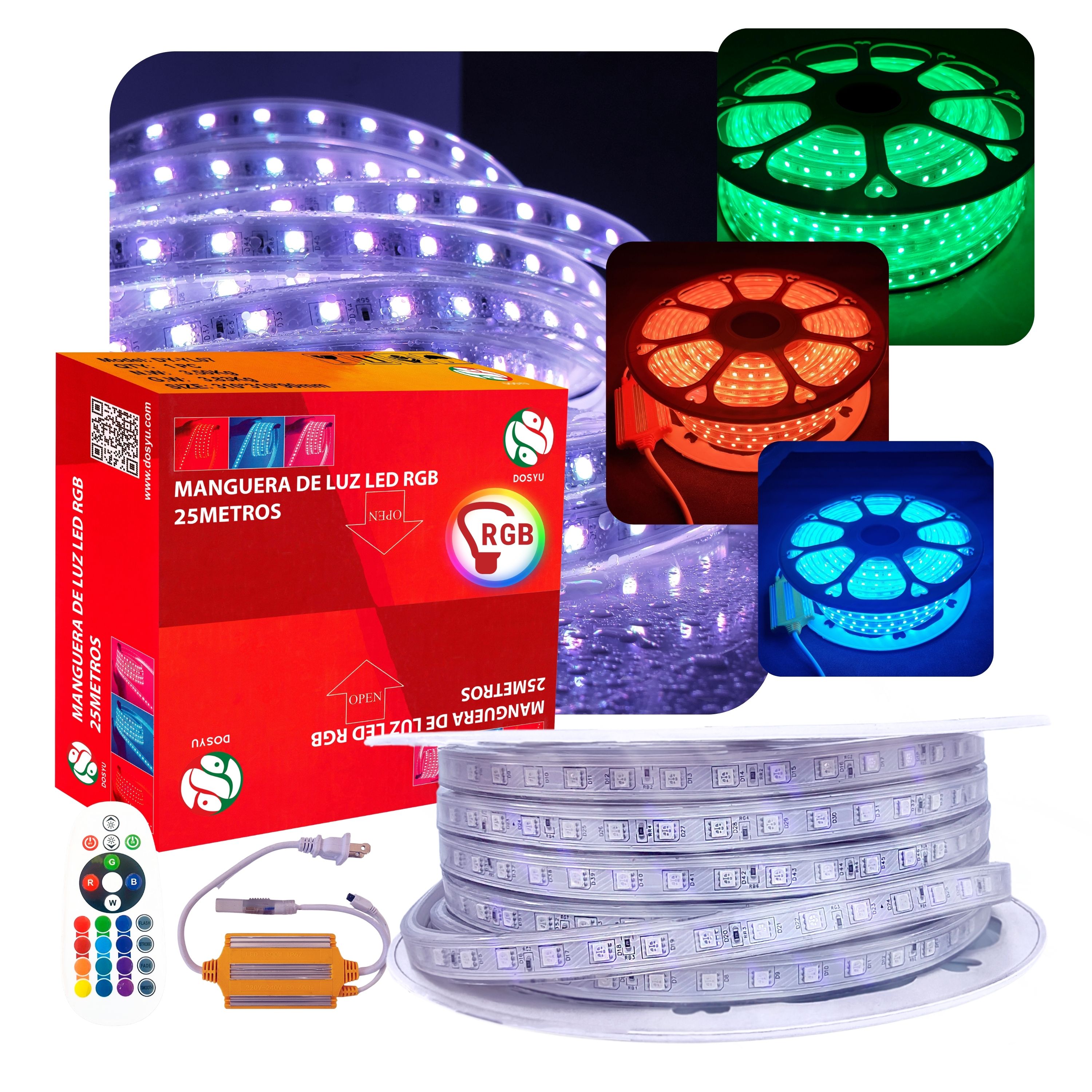 Manguera de Luz LED RGB Impermeable 5050 Dosyu DY-YL07 25M