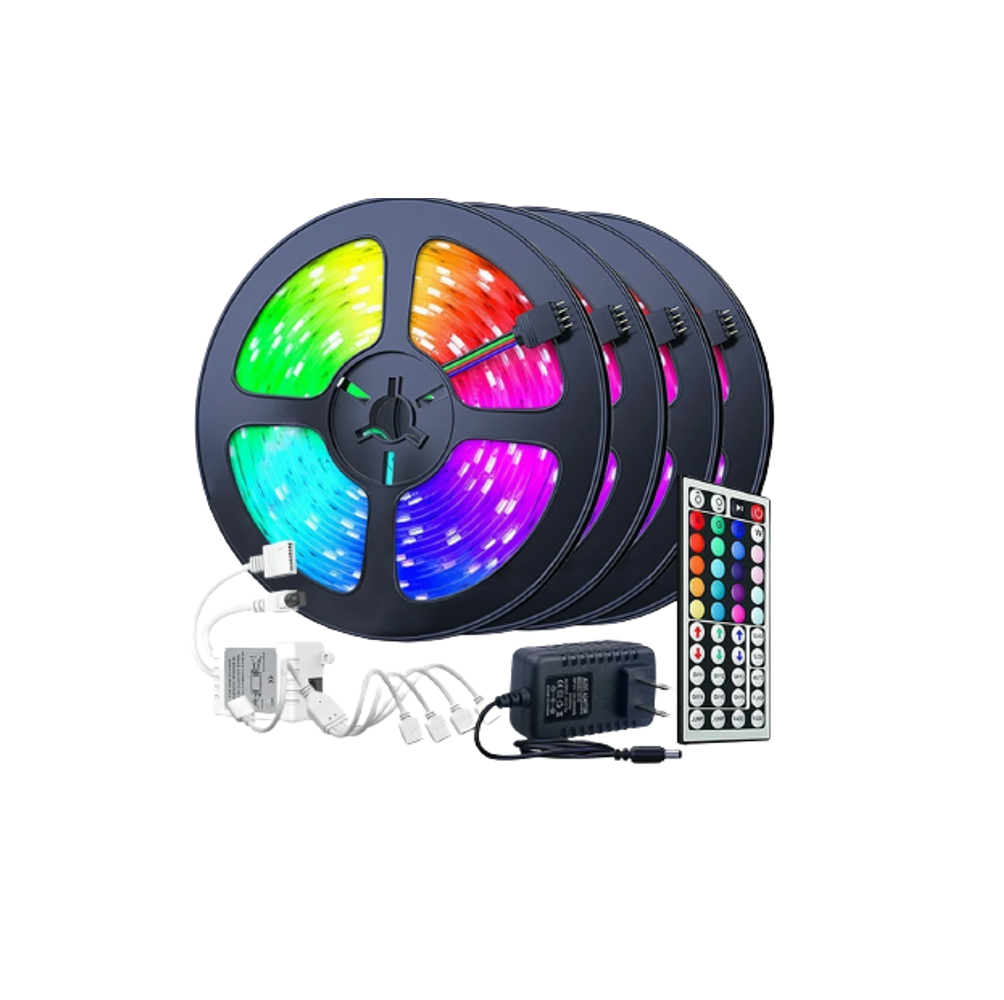 Foto 2 pulgar | Tira de Luces Led Rgb 20 m Kits con Control de 44 Botones Malubero color Negro