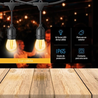 Foto 2 | Serie Steren 300 color Negro LED Vintage de 12 Focos para Exterior
