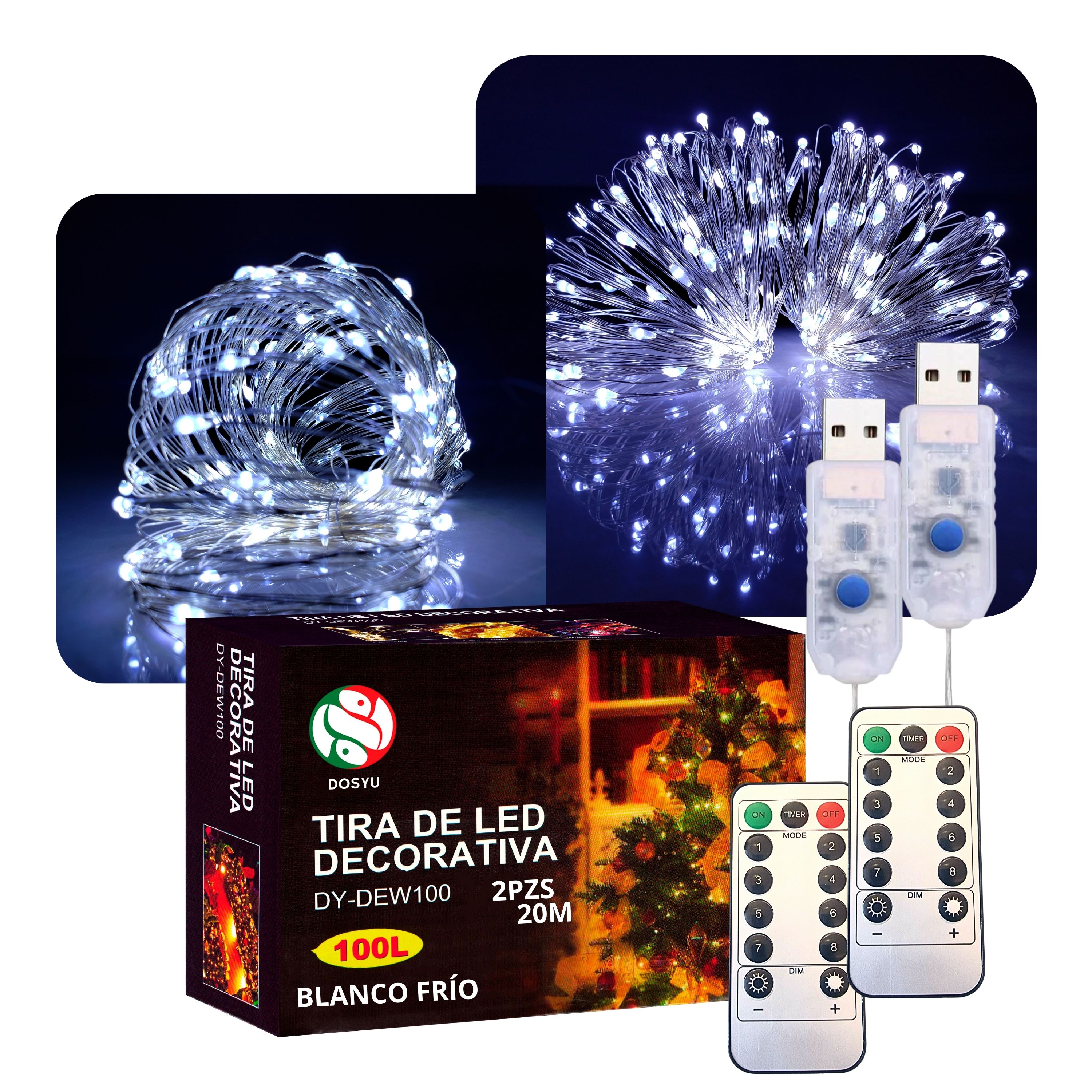 Foto 2 pulgar | Tira de Cobre Led Impermeable Dosyu Dy-dew100 color Blanco 20m