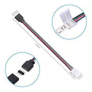 Foto 4 | Conector Broche con Cable 4 Pines Macho Tiras Led Rgb 20 Piezas
