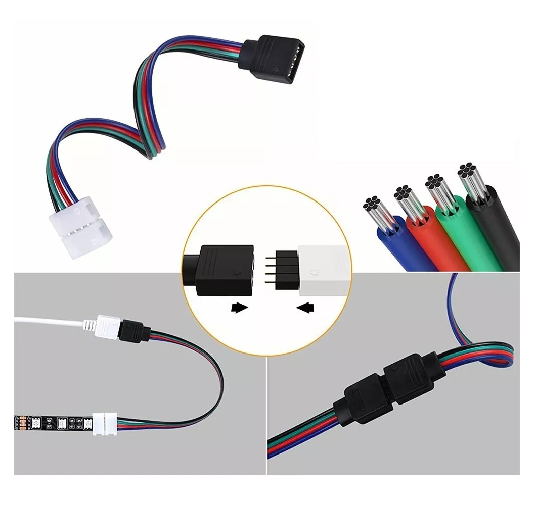 Foto 6 pulgar | Conector Broche BELUG para Unir Tira LED RGB 4 Pines 10 mm 95 Piezas