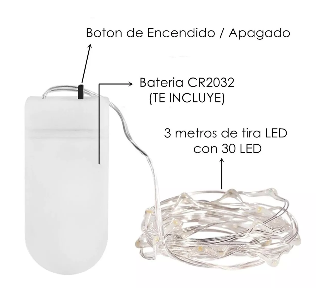 Foto 4 pulgar | Cadena BELUG color Blanco 3 M Luces Led Decorativas Paquete de 10 Luces